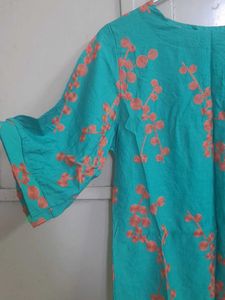 Leaves Green Imported Cotton Silk Mix Fabric
