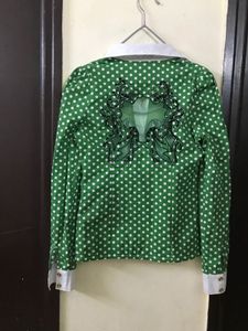 Green Polka Dot  Shirt Bust 32(very Stretchy )
