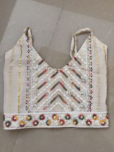 Embroidered Ethnic Crop Top with shrug