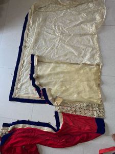 ❤golden red desinger saree💛👀
