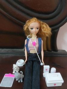 Complete Vet Set With Barbie And Two Pets