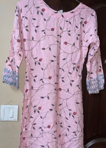 Pink Floral Kurta