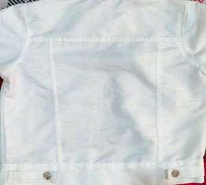 White Cropped Denim Jacket