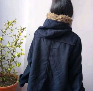Stylish Navy Blue Duffle Coat