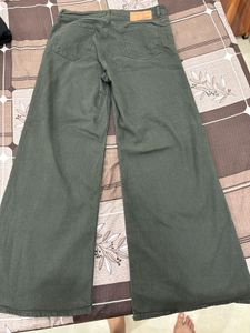 Wide Leg Olive Jeans