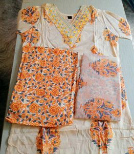 Printed Rayon Kurti Set For Women