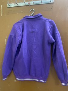 Purple Button-Up Sweatshirt