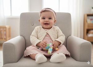 Adorable Baby Girl's Quilted Cardigan