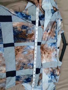 Patterned Pancho Sleeve Top