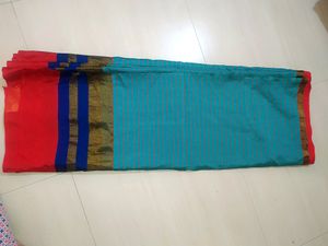 New Border Chanderi Cotton Sarre With Blouse piece