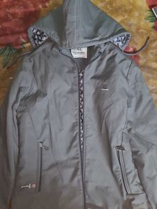Silver Jacket with Hoodie