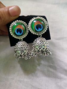 Peacock Jhumka Earrings