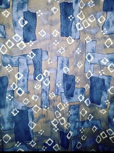 Blue Designer Silk Shirt With Patterns