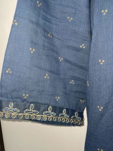 Elegant Blue Embroidered Anarkali Suit Set