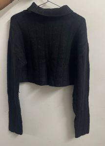Stylish Black Knit Sweater