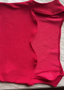 Red Ribbed Top