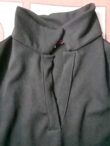 Chic Black Bodysuit With Collar