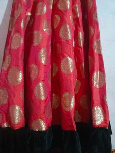 Elegant Embroidered Velvet &amp; Silk Dress