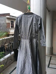 Floral Gown With Net Dupatta