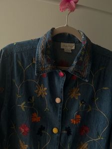 Studio Works Embroidered Denim Down Jacket