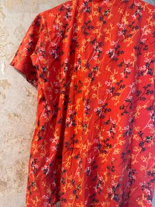 Red Floral Button shirt- Bust- 32/34