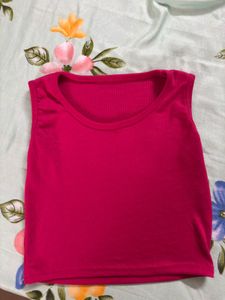 Hot Pink Ribbed Tank Top