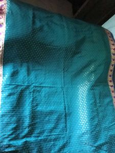 Embellished Blue Color Banarasi Silk Saree+Blouse