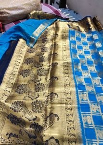 Blue &amp; Gold Saree