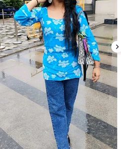 Blue Floral Top