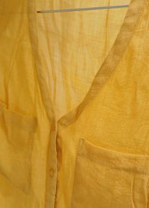 Yellow V-Neck Button-Down Shirt