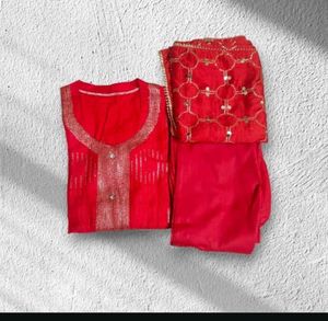 Red Kurta Set