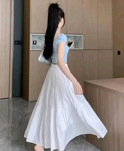Flared White Skirt