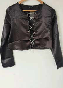 Shein Lace-Up Crop Top