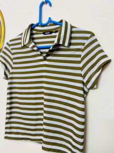 Striped Polo Top