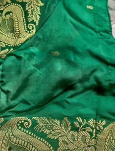 Green Banarasi Silk Blouse,Read Description