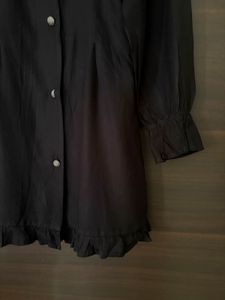 Pintresty Vintage Elegant Black Shirt Dress