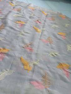Thread Work Designated Saree With Stitched Blouse