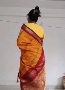 Silk Saree - Yellow &amp; Red