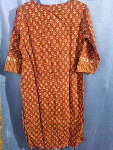 Libas Floral Print Cotton Kurta