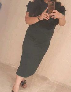 A Line Shoulder Cut Dress
