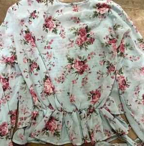 Floral Wrap Top