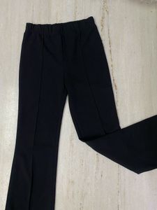 Black Flared Trouser Pants
