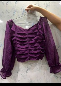 Purple Ruffle Top