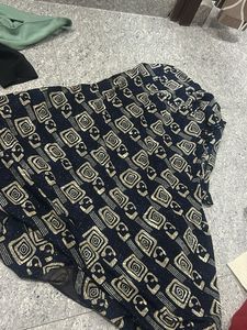 Patterned Navy Blue Dress