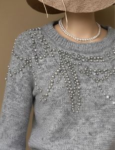 Classic Embellished Pearls Rhinestones Sweater✨