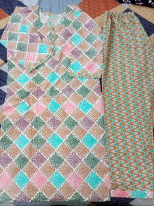 Printed Cord Set/ Kurti Plazzo
