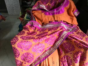 UsedMustard&amp;MagentaEmbroidery ShifonGeorgette Sare