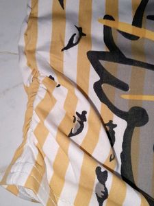 Bunny Print Striped Tee