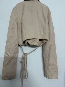 Cropped Tie-Back Blazer