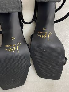 Black Block Heels Sandals